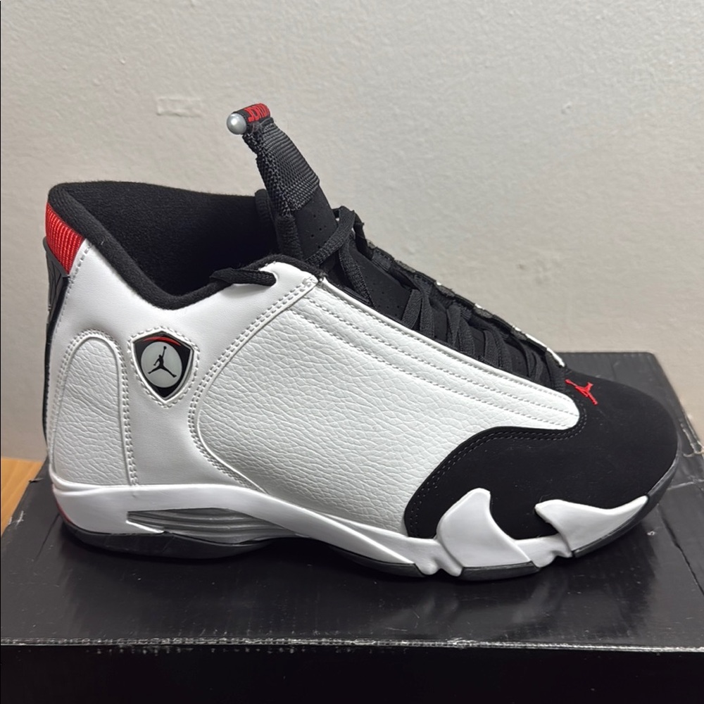 Jordan Retro 14 Sneakers - White, Black, and Red